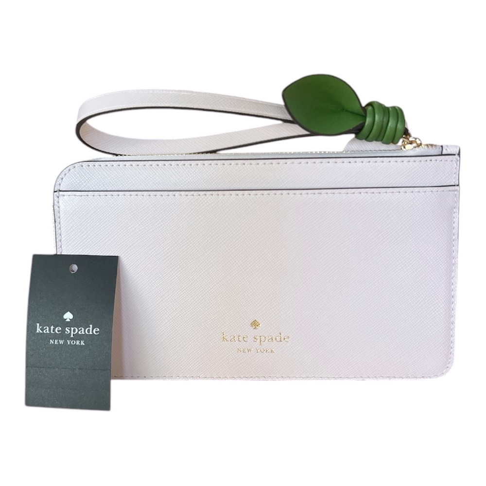 Kate Spade Medium L-Zip Wristlet 3-D Leather Flora Flower Wristlet + gift box - Picture 4 of 8
